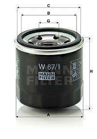 Фильтр масляный MANN-FILTER W671