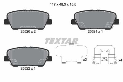 Колодки тормозные дисковые TEXTAR 2552001