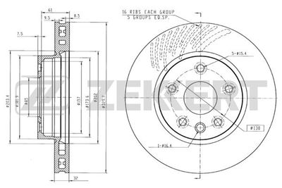 Диск тормозной передний левый Zekkert BS5284