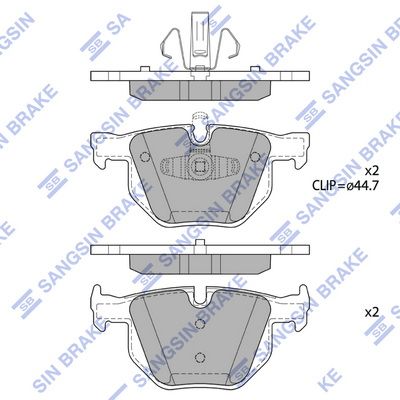 Колодки тормозные задние SANGSIN SP1696