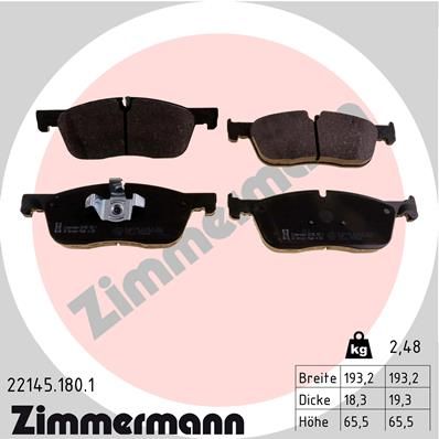 Колодки тормозные дисковые ZIMMERMANN 221451801