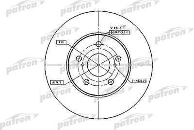 Диск тормозной передний PATRON PBD4204