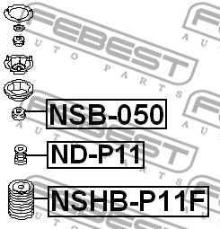 Отбойник амортизатора переднего FEBEST NDP11F