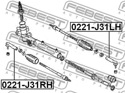 Наконечник рулевой правый FEBEST 0221J31RH