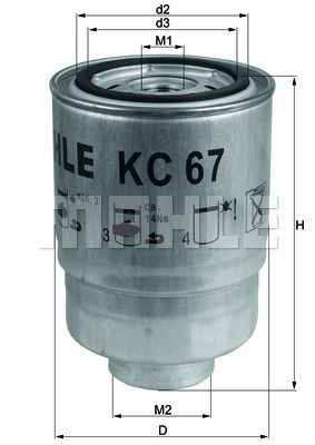 Фильтр топливный MAHLE KC67