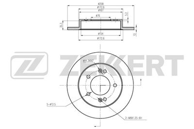 Диск тормозной задний Zekkert BS5874