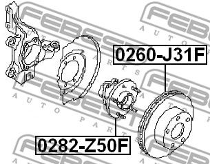 Ступица передняя FEBEST 0282Z50F