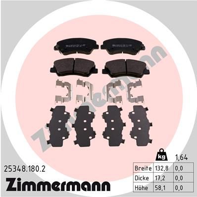 Колодки тормозные дисковые ZIMMERMANN 253481802