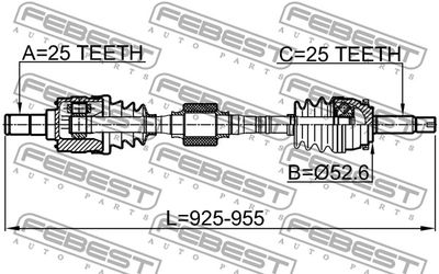 Привод передний правый FEBEST 1214SOLRH