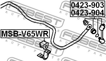 Втулка стабилизатора заднего FEBEST MSBV65WR