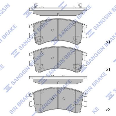 Колодки тормозные передние с индикатором износа SANGSIN SP1518