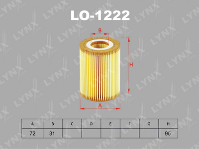Фильтр масляный LYNXauto LO1222