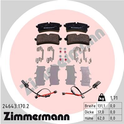 Колодки тормозные дисковые ZIMMERMANN 246431702