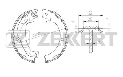Колодки тормозные барабанные задние Zekkert BK4318
