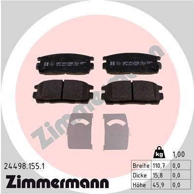 Колодки тормозные дисковые ZIMMERMANN 244981551