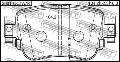 Колодки тормозные задние FEBEST 2601OCTA7R