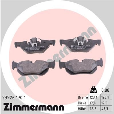 Колодки тормозные дисковые ZIMMERMANN 239261701