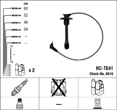 Комплект проводов высоковольтных NGK 9616