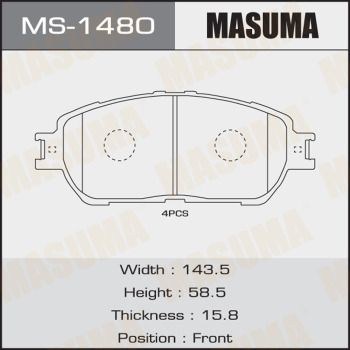 Колодки тормозные дисковые Masuma MS1480