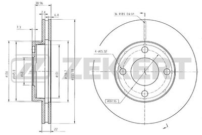 Диск тормозной передний Zekkert BS5077