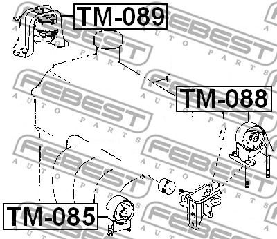 Подушка двигателя задняя FEBEST TM088