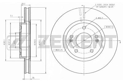 Диск тормозной передний Zekkert BS5480