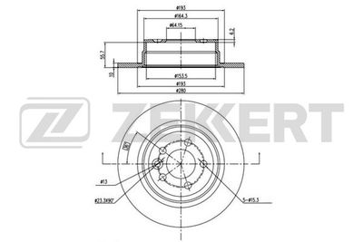 Диск тормозной задний Zekkert BS5808