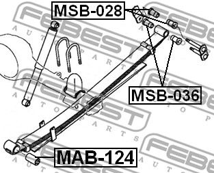 Сайлентблок рессоры задней FEBEST MAB124