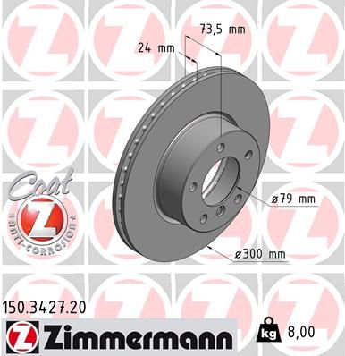 Диск тормозной ZIMMERMANN 150342720