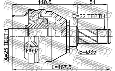 ШРУС внутренний FEBEST 1811Z18X