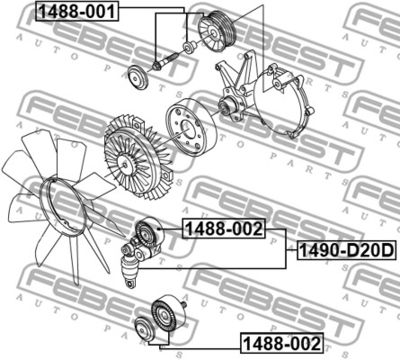 Натяжитель ремня FEBEST 1490D20D