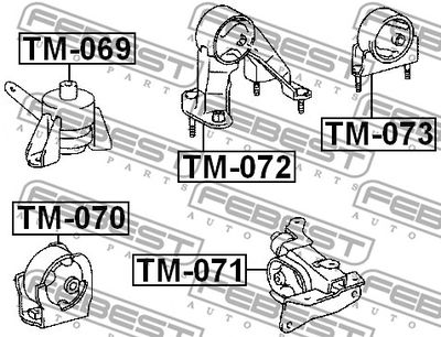 Подушка двигателя задняя FEBEST TM073
