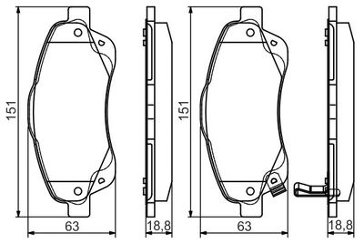 Комплект колодок для дискового тормоза BOSCH 0986495083
