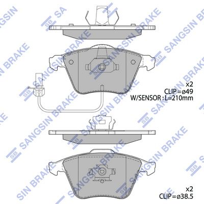 Колодки тормозные дисковые SANGSIN SP2112F