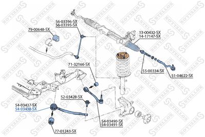 Рычаг передний правый нижний STELLOX 5403438SX