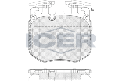 Колодки тормозные передние ICER 182265