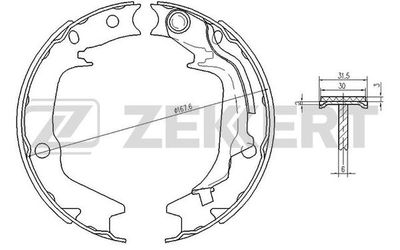 Колодки тормозные барабанные задние Zekkert BK4442