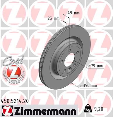 Диск тормозной ZIMMERMANN 450521420