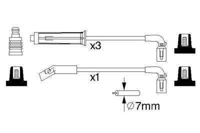 Комплект проводов высоковольтных BOSCH 0986356980