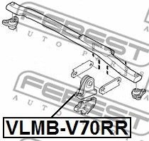 Сайлентблок задней подушки двигателя FEBEST VLMBV70RR
