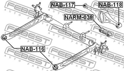 Тяга задняя поперечная верхняя FEBEST NARM038