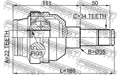 ШРУС внутренний FEBEST 1011C100R