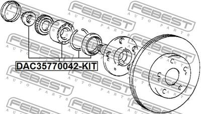 Подшипник передней ступицы FEBEST DAC35770042KIT
