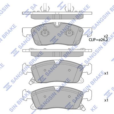 Колодки тормозные передние SANGSIN SP4103
