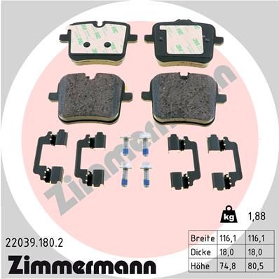 Колодки тормозные ZIMMERMANN 220391802