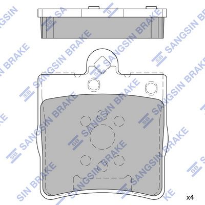 Колодки тормозные задние SANGSIN SP2208