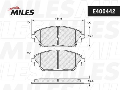 Колодки тормозные передние Miles E400442