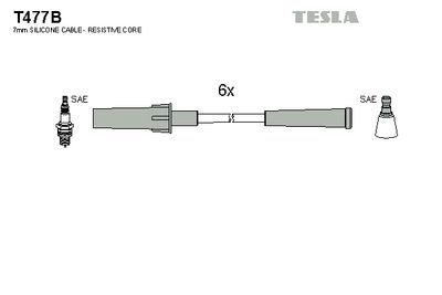 Комплект проводов высоковольтных TESLA T477B