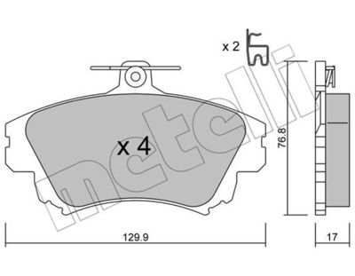 Комплект колодок для дискового тормоза METELLI 2202860
