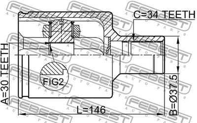 ШРУС внутренний левый FEBEST 1611210LH
